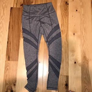 zella gray leggings with mesh inserts